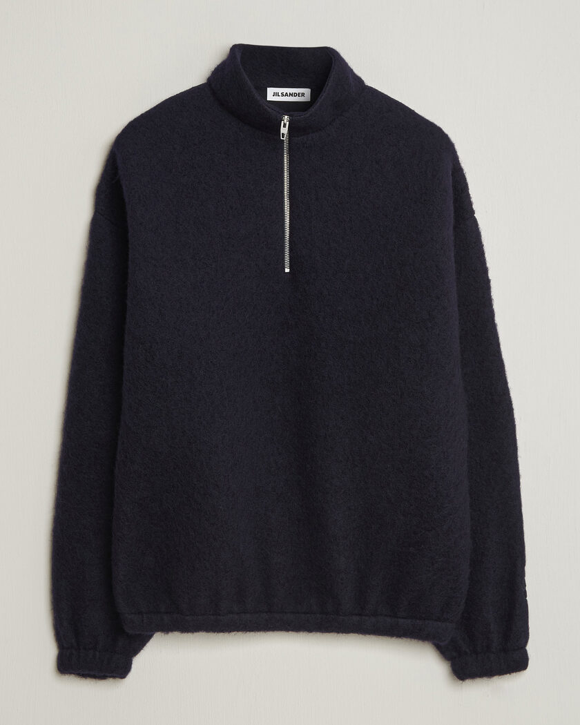 Jil Sander Half Zip Fleece Sweater Navy – Sininen
