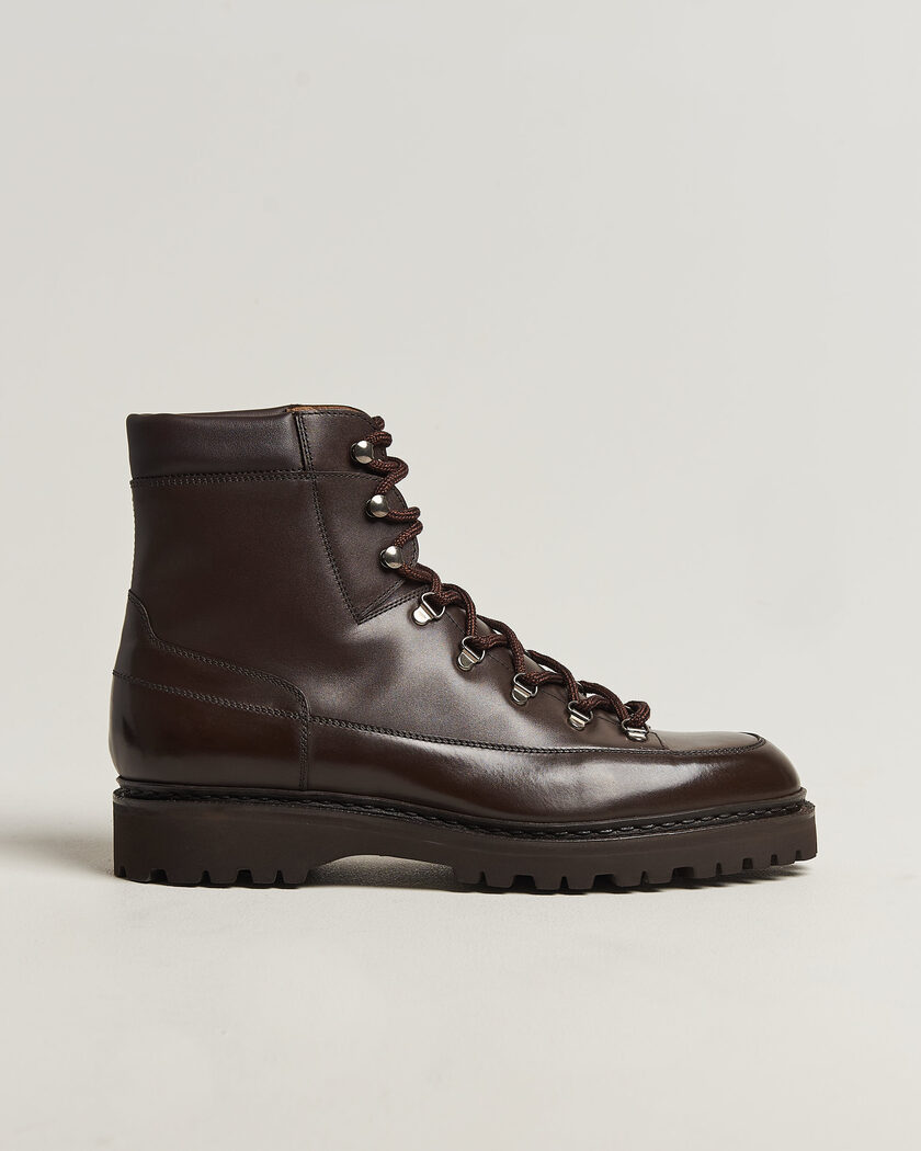 John Lobb Sommet Lace Up Boots Dark Brown Calf – Ruskea