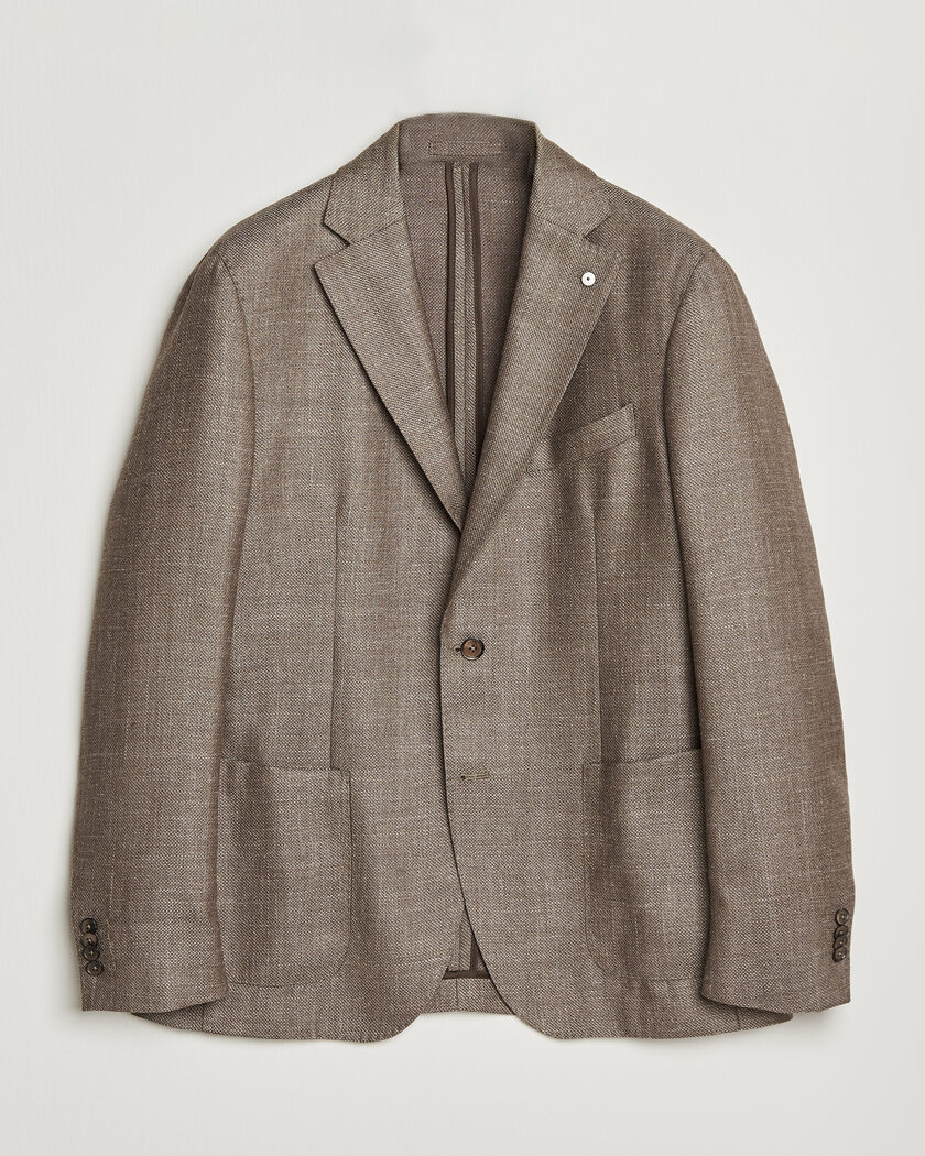 L.B.M. 1911 Jack Wool/Silk Hopsack Blazer Brown – Ruskea