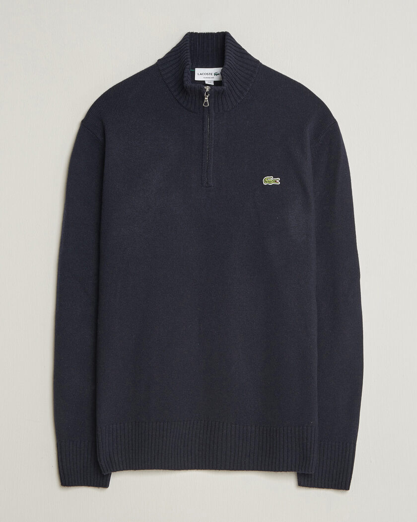 Lacoste Carded Wool Half Zip Navy Blue – Sininen