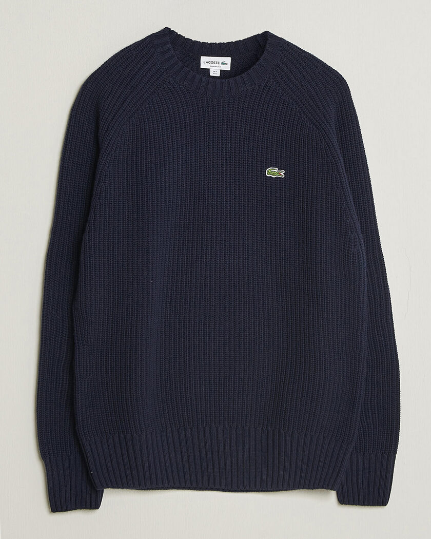Lacoste Heavy Wool Knitted Sweater Navy Blue – Sininen