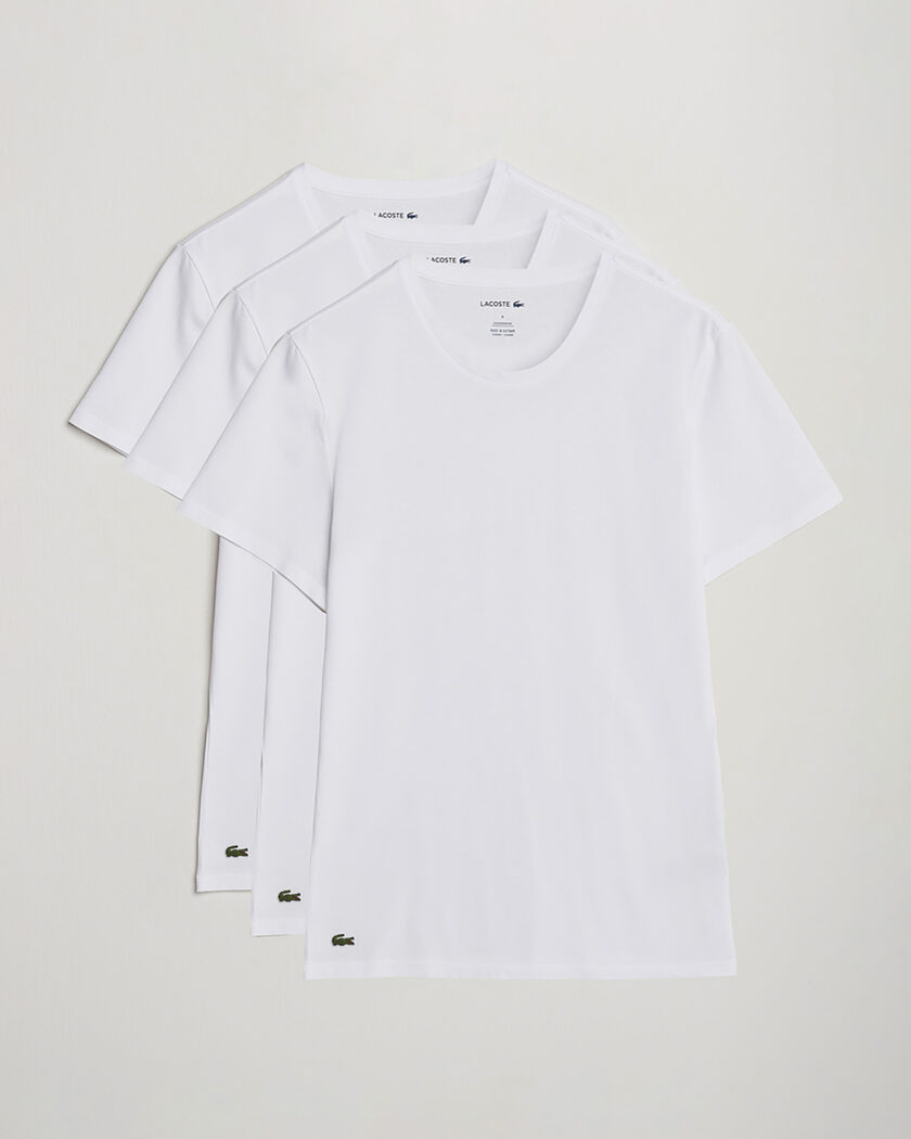 Lacoste 3-Pack Crew Neck T-Shirt White – Valkoinen