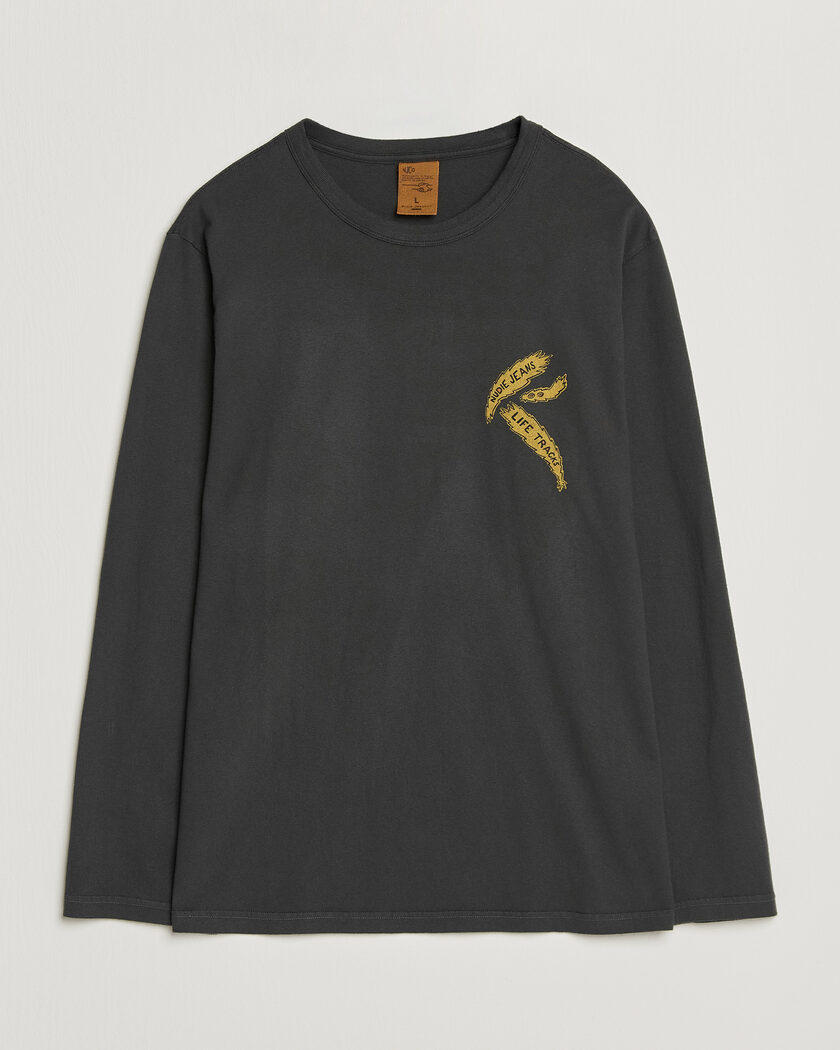  Nudie Jeans Rudi Life Tracks II Long Sleeved T-Shirt Antracite – Harmaa