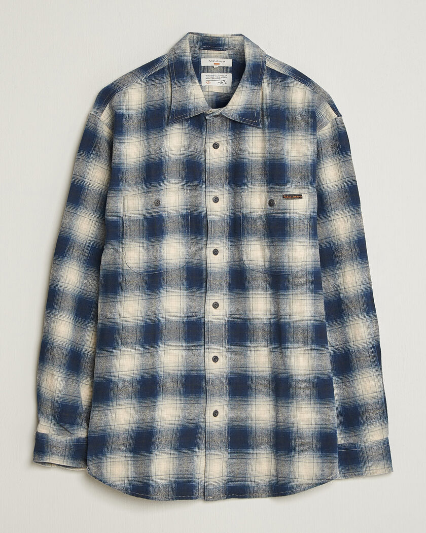 Nudie Jeans Julian Worker Checked Shirt Blue – Sininen
