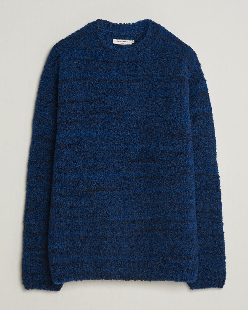 Nudie Jeans Gurra Bouclé Knitted Sweater Blue Multi – Sininen