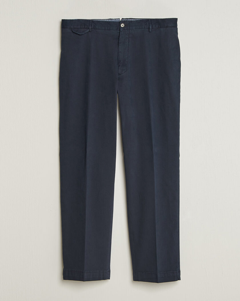 Santaniello Washed Cotton Trousers Navy – Sininen