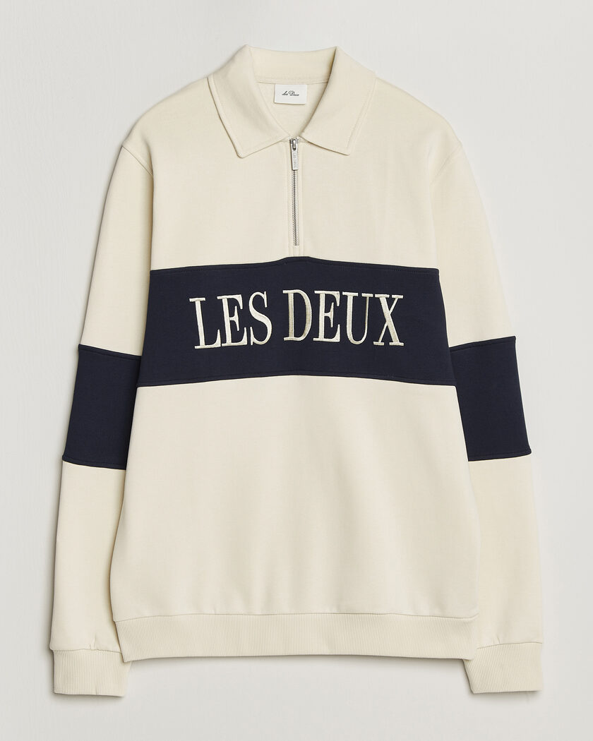 LES DEUX Zipper Rugby Sweatshirt Ivory – Valkoinen