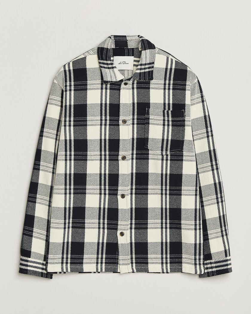 LES DEUX Structured Check Overshirt Dark Navy – Sininen