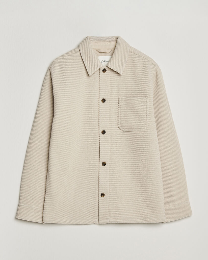 LES DEUX Twill Wool Overshirt Ivory – Valkoinen