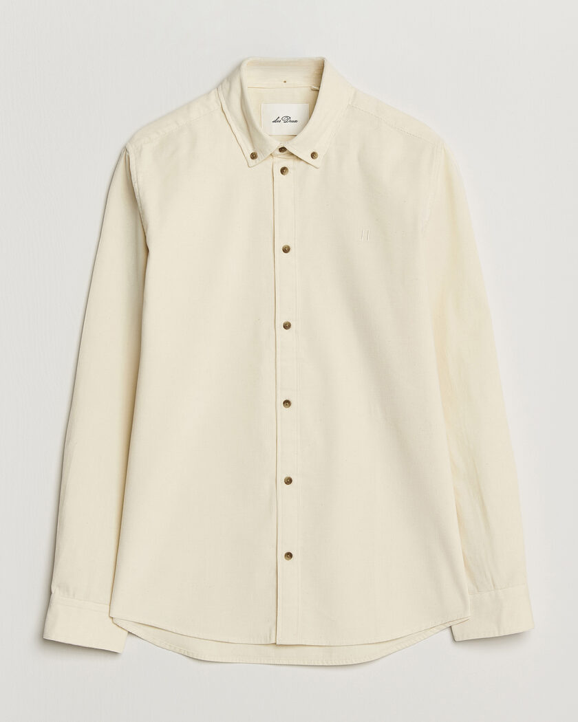 LES DEUX Pinwale Corduroy Shirt Ivory – Valkoinen