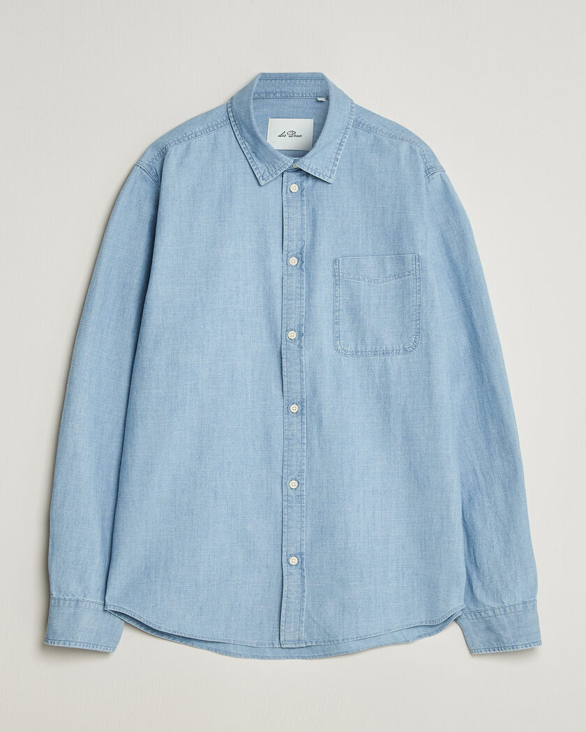 LES DEUX Chambray Shirt Light Blue Wash – Sininen