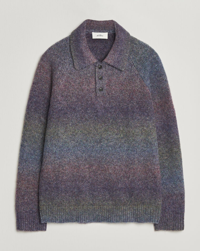 LES DEUX Gradient Knitted Polo Spiced Plum – Monivärinen