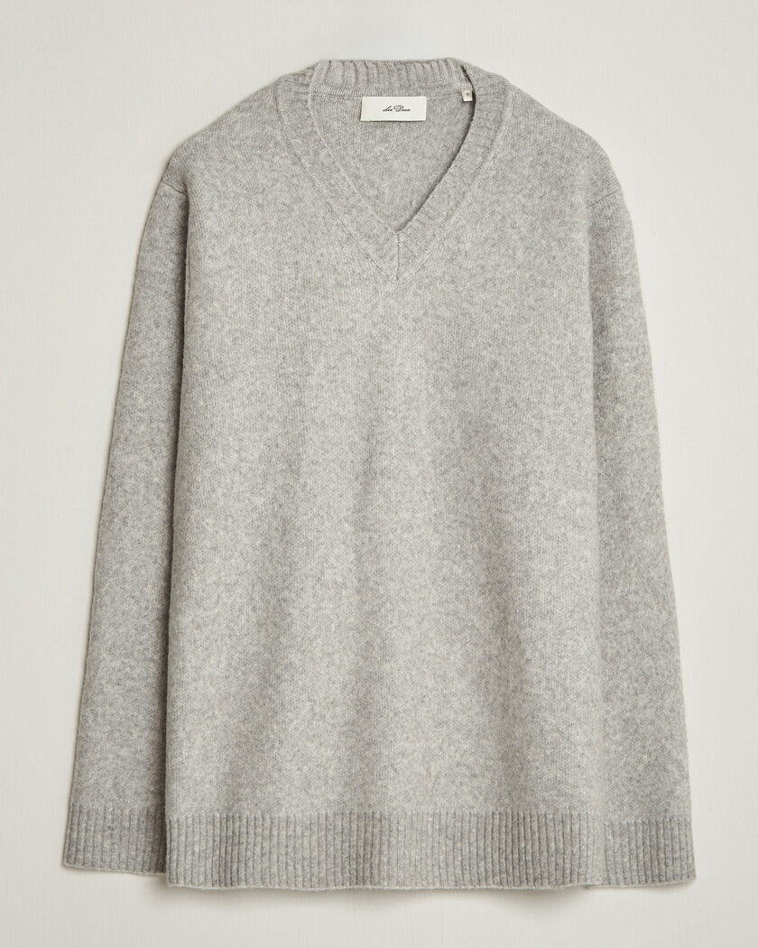 LES DEUX Melange V-Neck Knit Grey Melange – Harmaa
