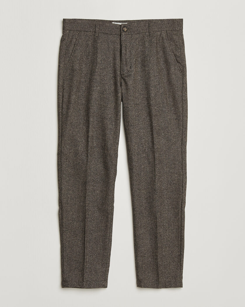 LES DEUX Wool Melange Reg Suit Pants Caribou – Ruskea