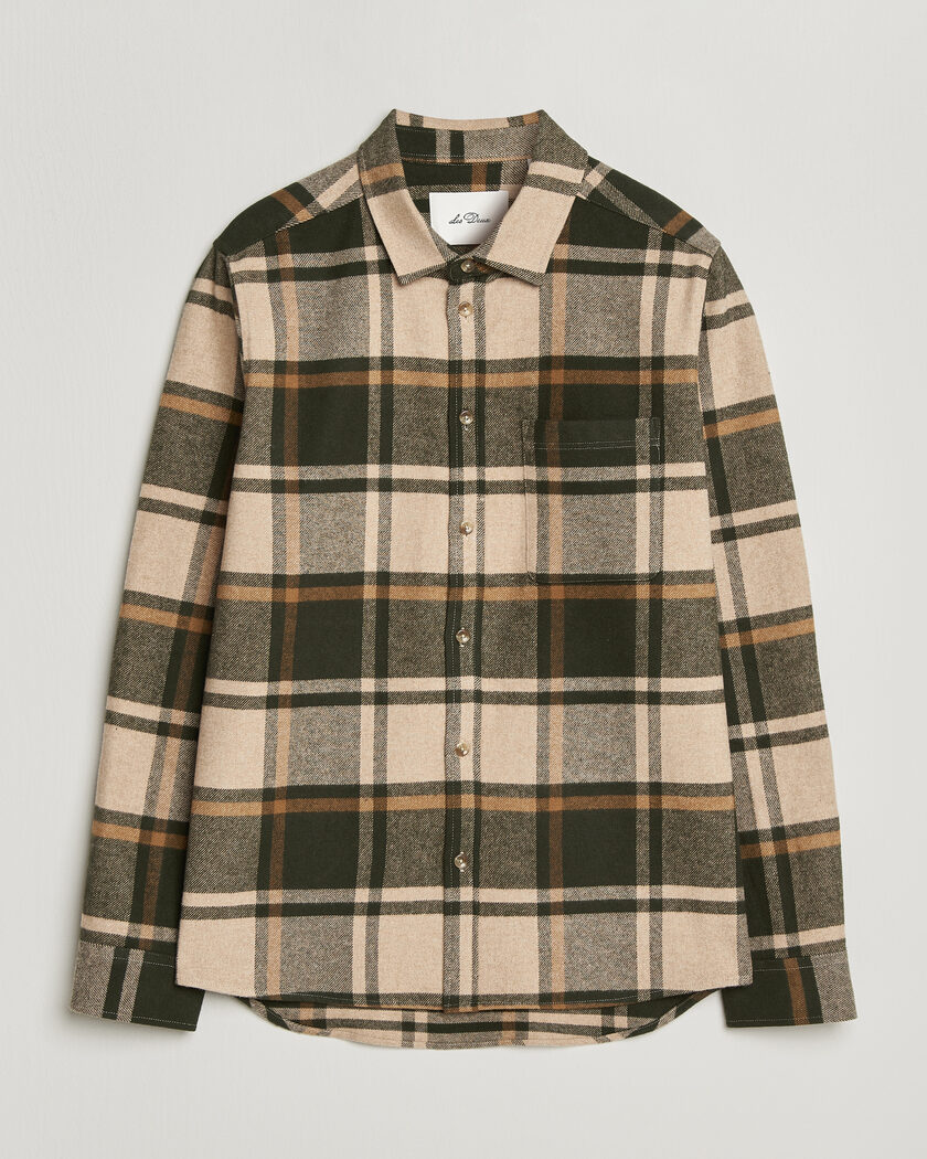 LES DEUX Check Flannel Shirt Rosin Green – Monivärinen