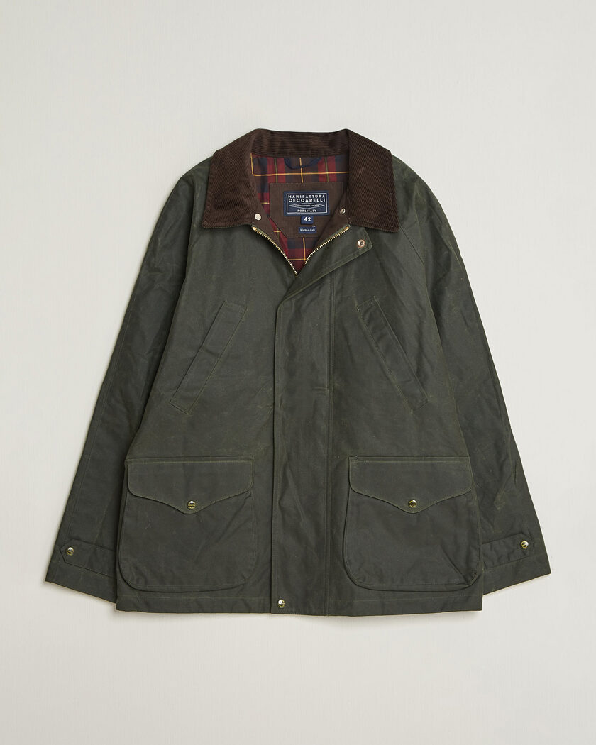 Manifattura Ceccarelli Rain Caban Wax Cloth Dark Green – Vihreä