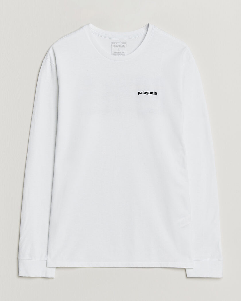 Patagonia P-6 Logo Responsibili LS T-Shirt Fiber White – Valkoinen