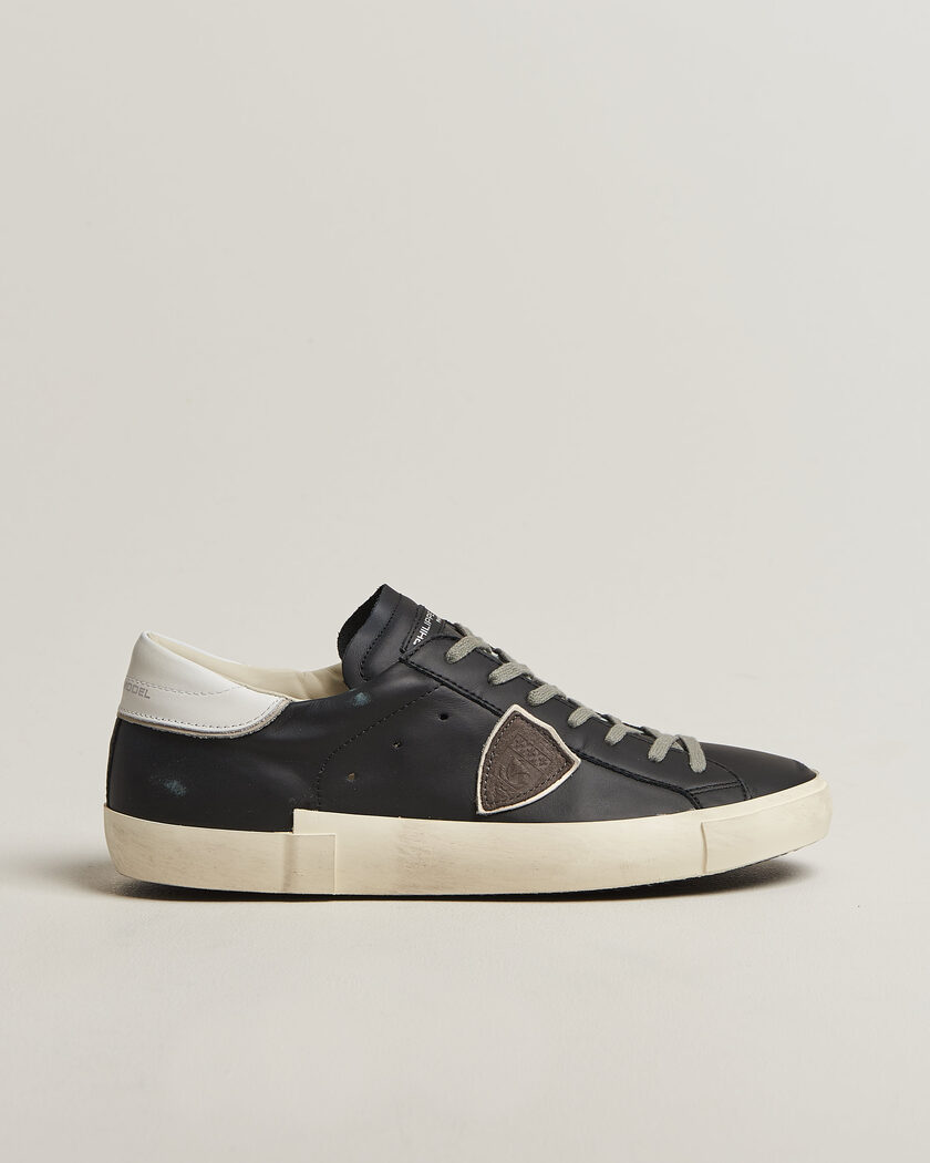 Philippe Model PRSX Low Top Suede Sneaker Black/White – Musta