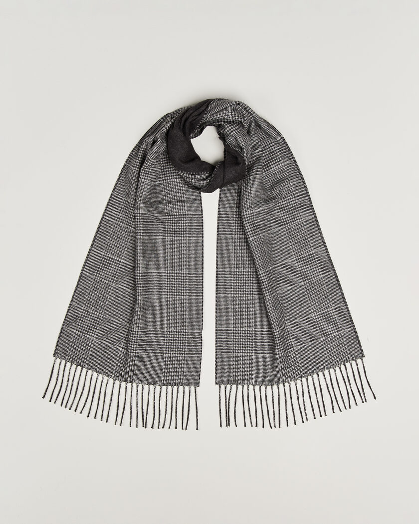 Piacenza Cashmere Cashmere/Silk Glencheck Scarf Grey Melange – Harmaa