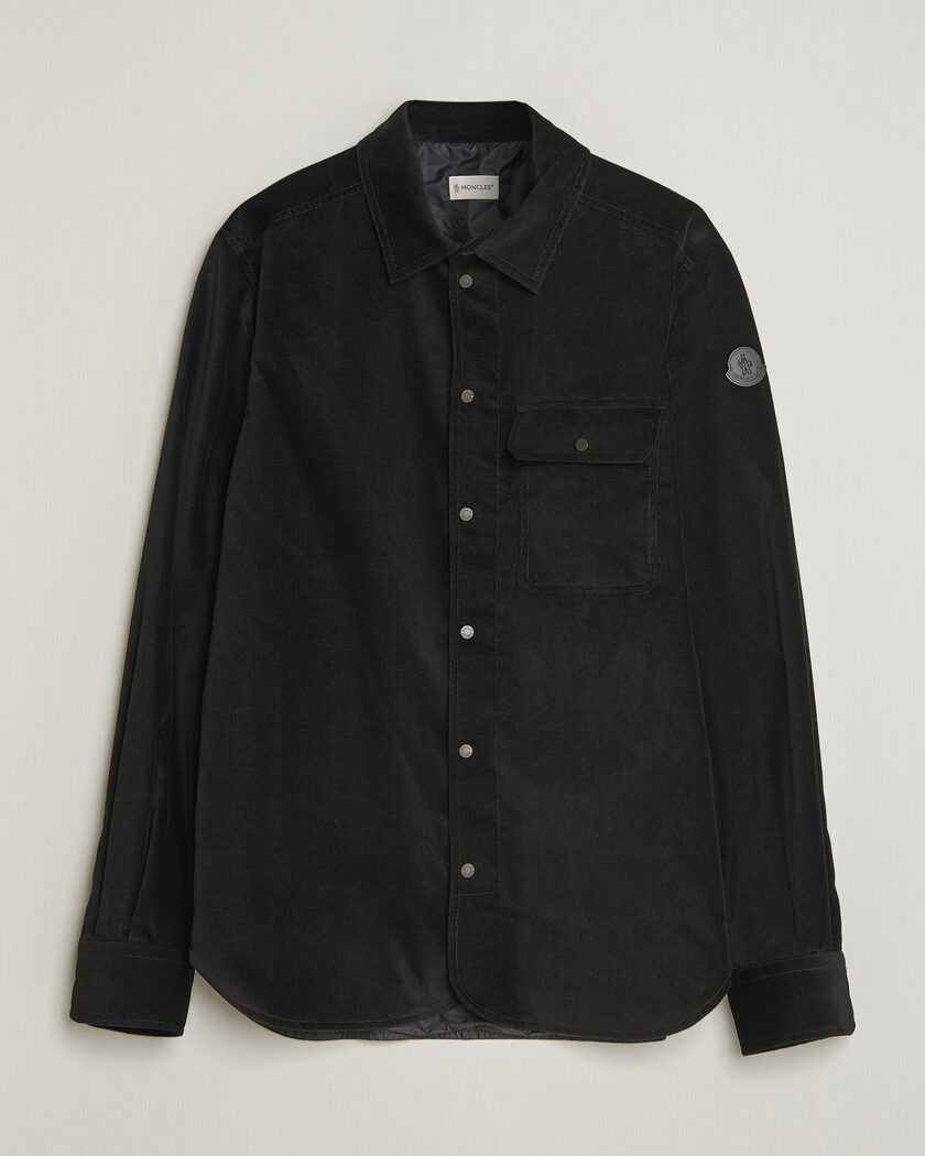 Moncler Corduroy Overshirt Black – Musta