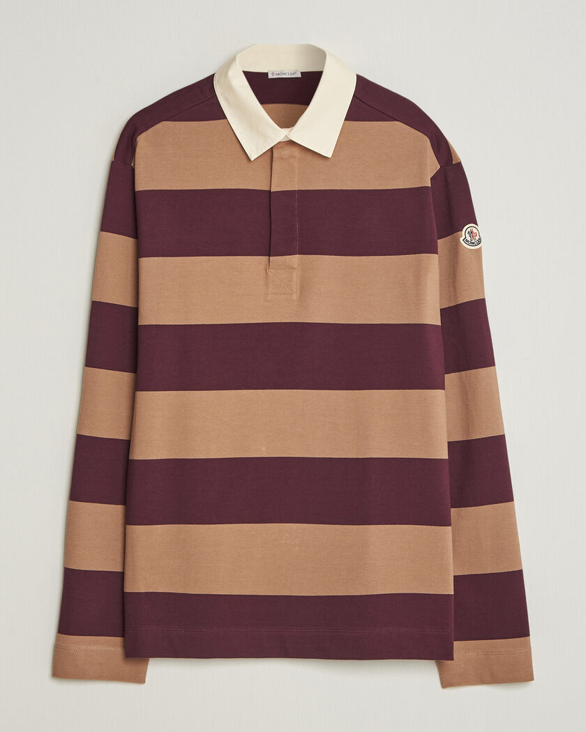 Moncler Striped Rugby Sweater Brown/Burgundy – Ruskea