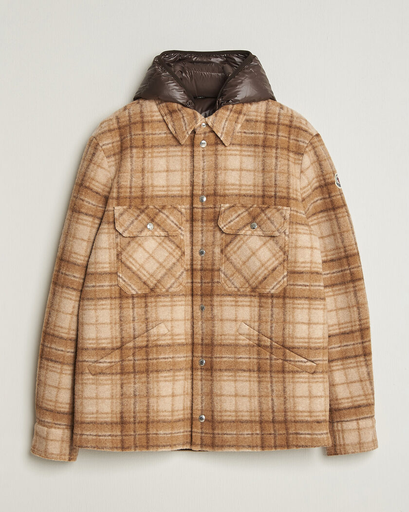 Moncler Nyvalin Shirt Jacket Brown Check – Ruskea