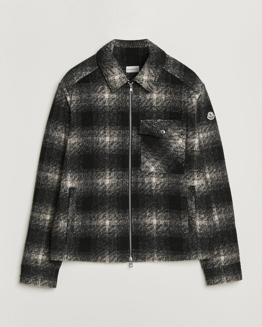 Moncler Flannel Overshirt Grey Check – Harmaa