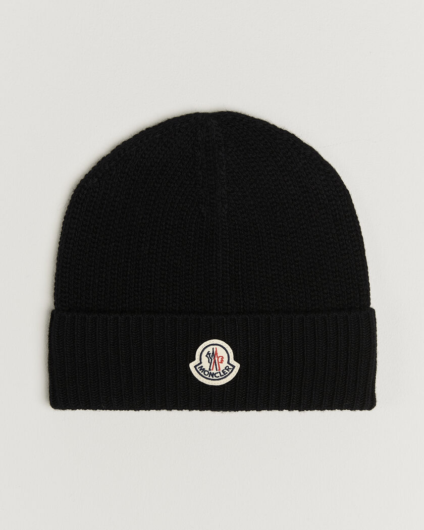 Moncler Rib Wool Beanie Black – Musta