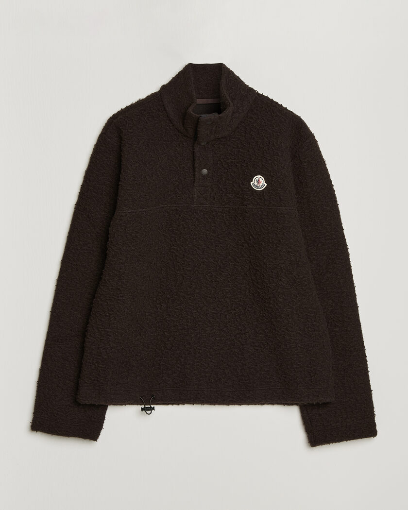 Moncler Half Zip Fleece Sweater Dark Brown – Ruskea