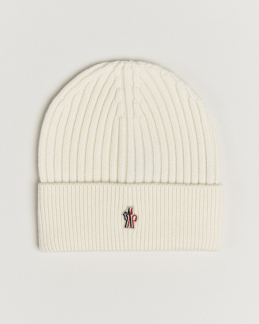 Moncler Grenoble Rib Wool Beanie Off White – Valkoinen