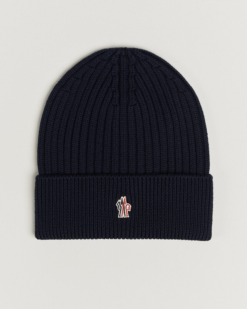 Moncler Grenoble Rib Wool Beanie Navy – Sininen