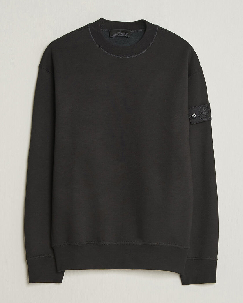 Stone Island Ghost Cotton/Wool Fleece Sweatshirt Black – Musta