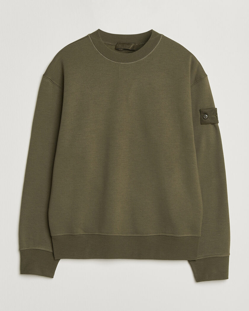 Stone Island Ghost Cotton/Wool Fleece Sweatshirt Miltary Green – Vihreä