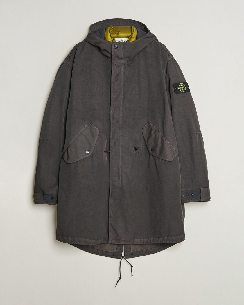 Stone Island Dense Oxford Nylon TC Fishtail Parka Lead Grey – Harmaa