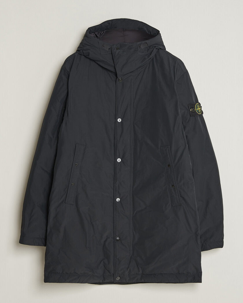 Stone Island Micro Twill Padded Parka Black – Musta