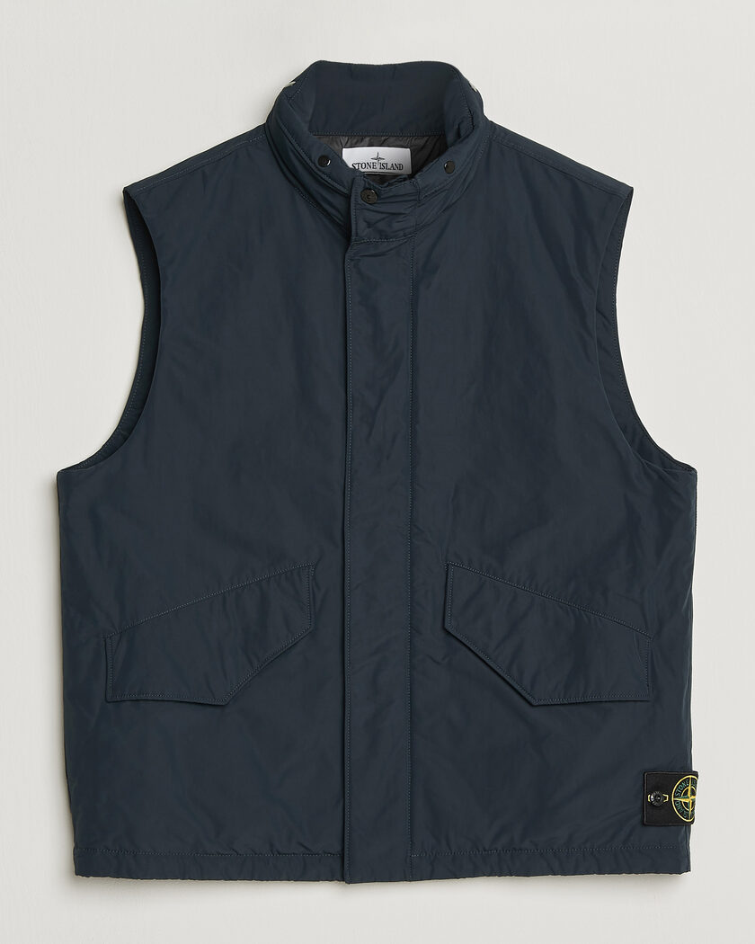 Stone Island Micro Twill Padded Vest Navy Blue – Sininen