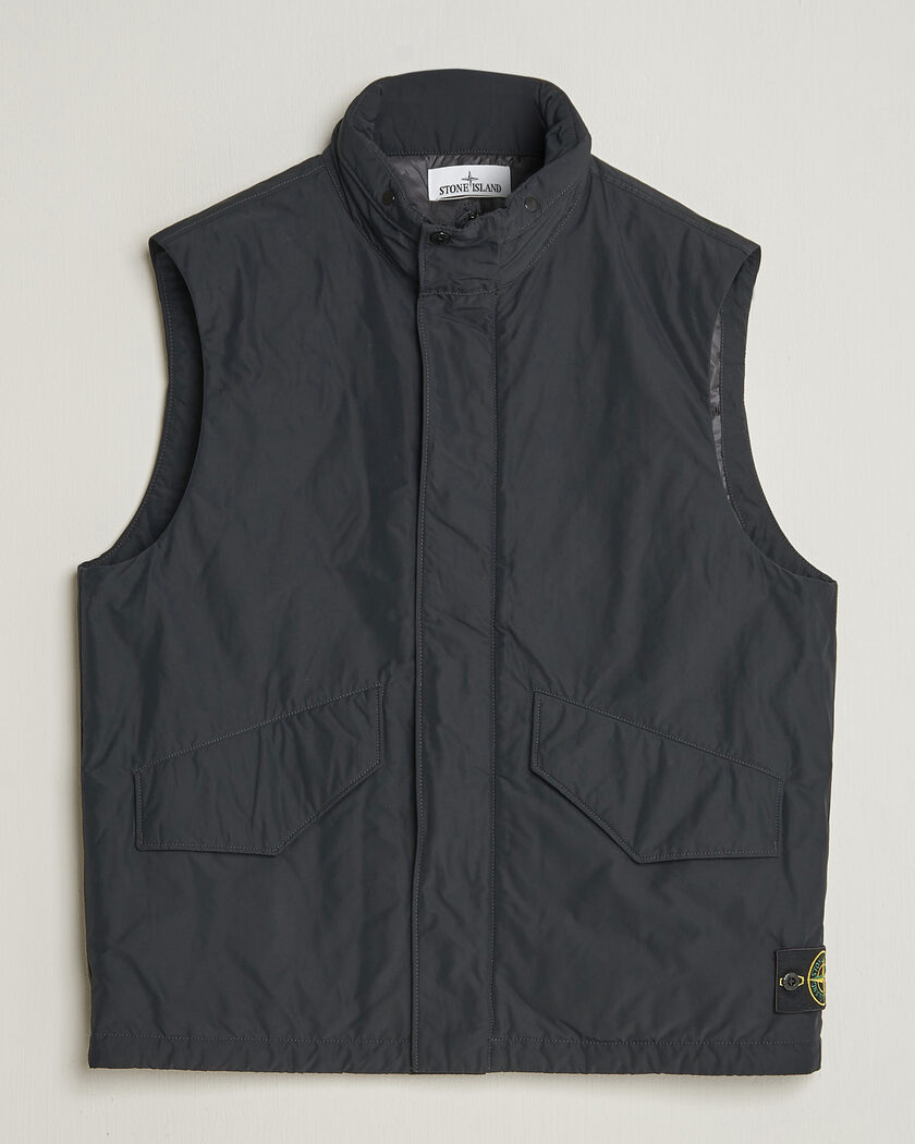 Stone Island Micro Twill Padded Vest Black – Musta