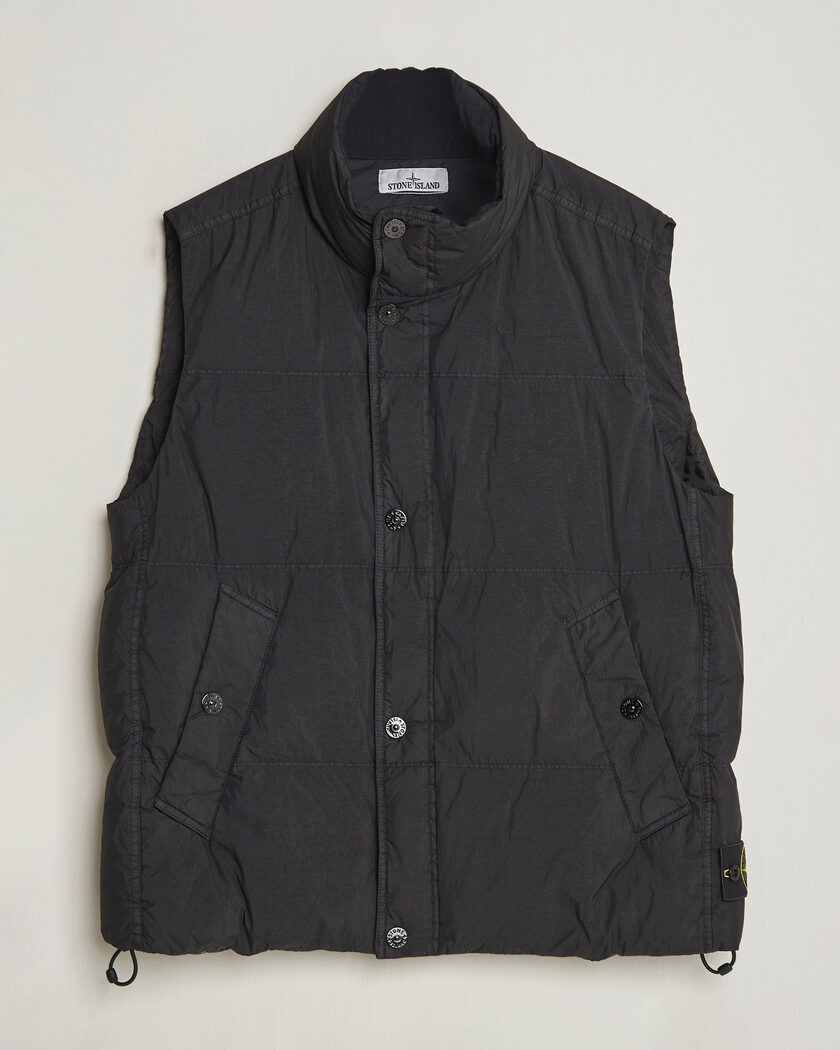 Stone Island Crinkle Reps Down Vest Black – Musta