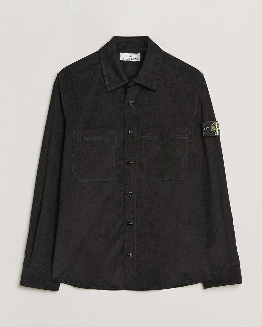 Stone Island Micro Cord Overshirt Black – Musta