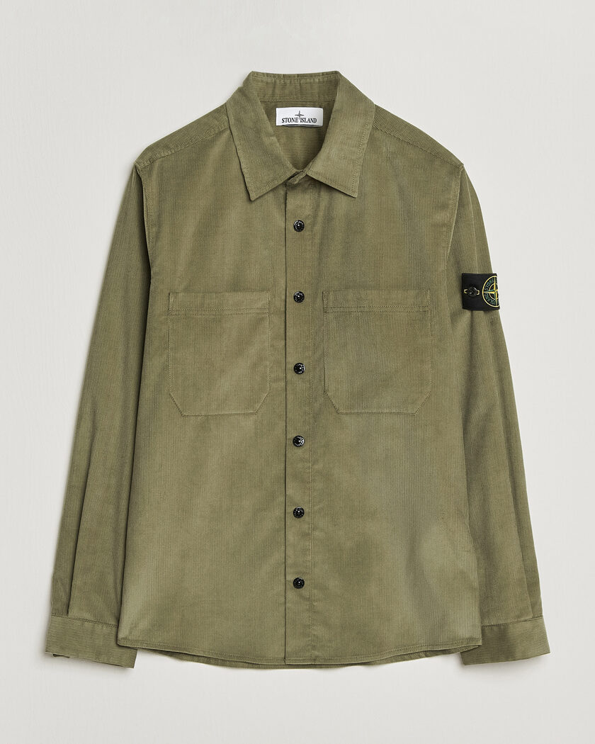 Stone Island Micro Cord Overshirt Miltary Green – Vihreä