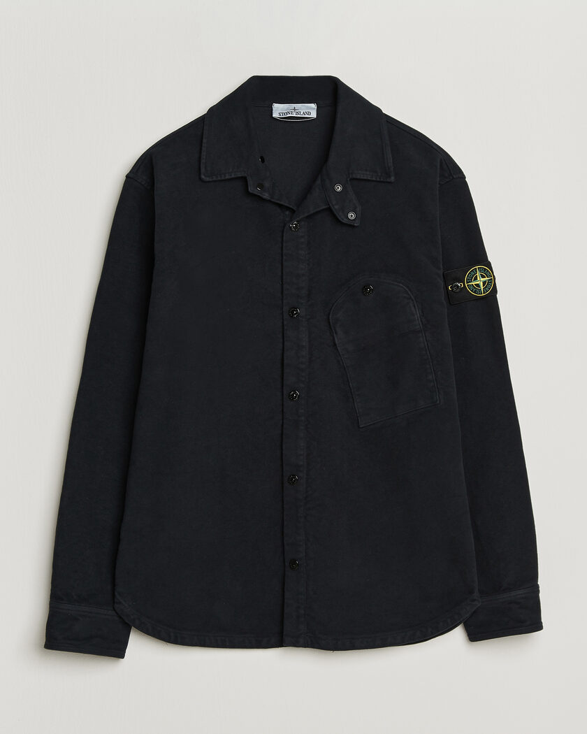 Stone Island Cotton Moleskin Overshirt Navy Blue – Sininen