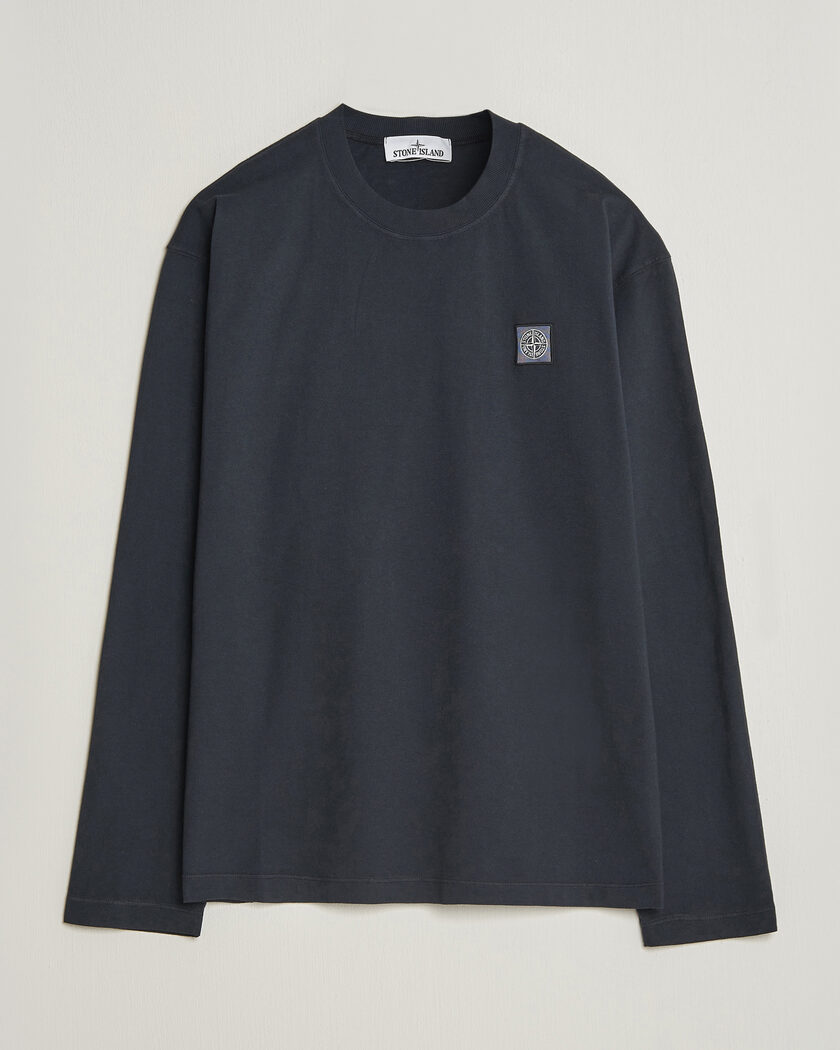 Stone Island Organic Cotton Jersey Long Sleeve T-Shirt Navy Blue – Sininen