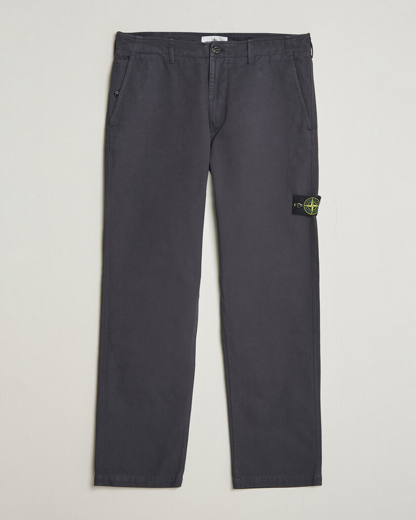 Stone Island Dense Cotton Twill Pants Blue Navy – Sininen