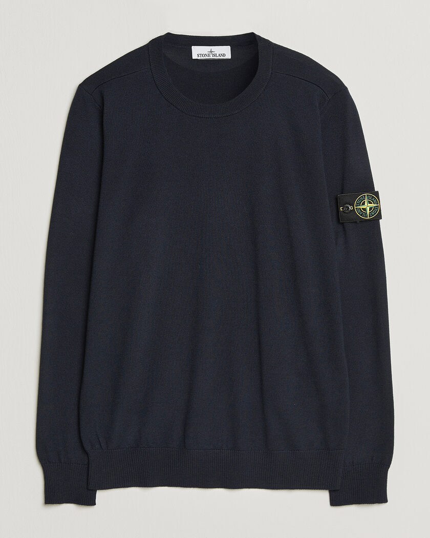 Stone Island Light Pure Wool Crew Neck Navy Blue – Sininen