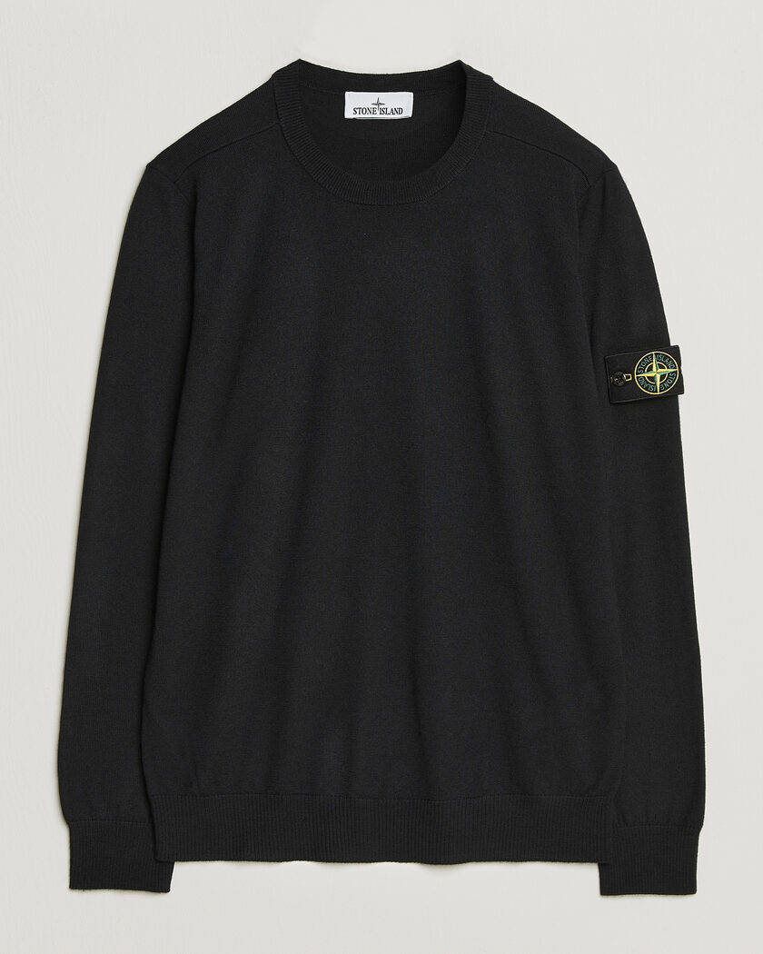 Stone Island Light Pure Wool Crew Neck Black – Musta