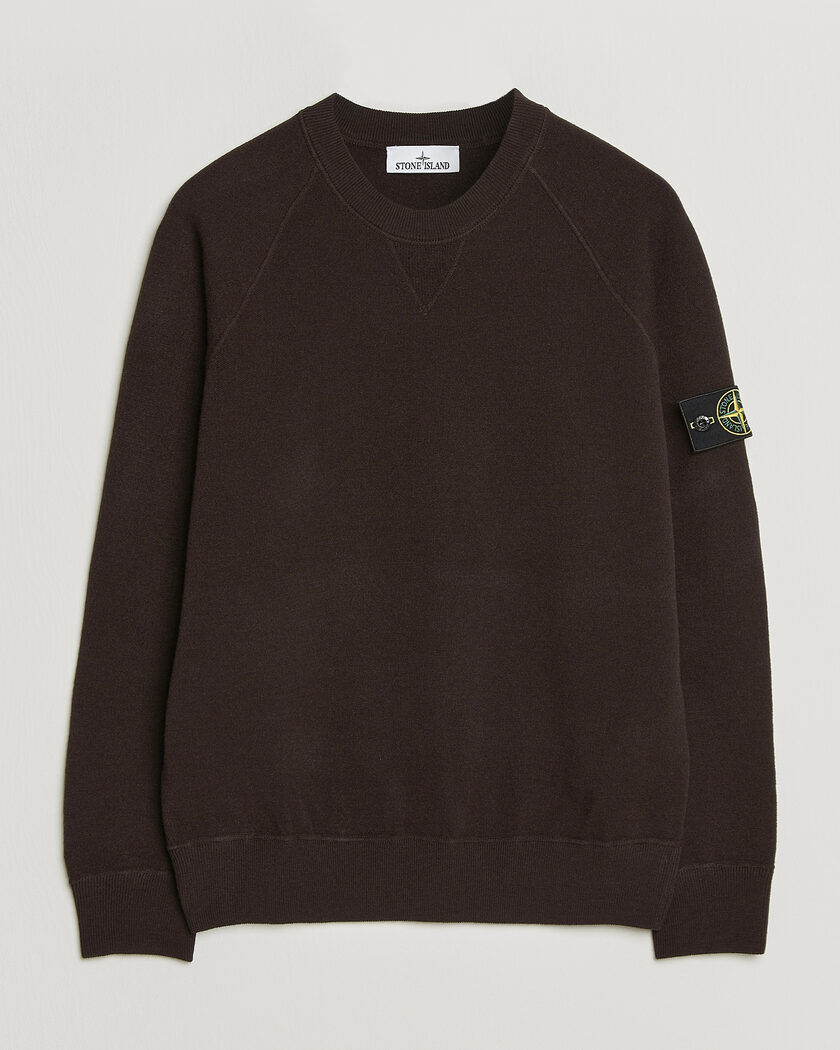Stone Island Plush Stitch Stretch Wool Sweat Coal Grey – Harmaa
