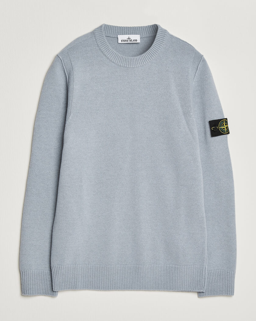 Stone Island Knitted Lambswool Crew Neck Ash Grey – Harmaa