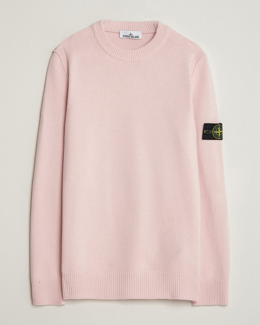 Stone Island Knitted Lambswool Crew Neck Antique Rose – Vaaleanpunainen