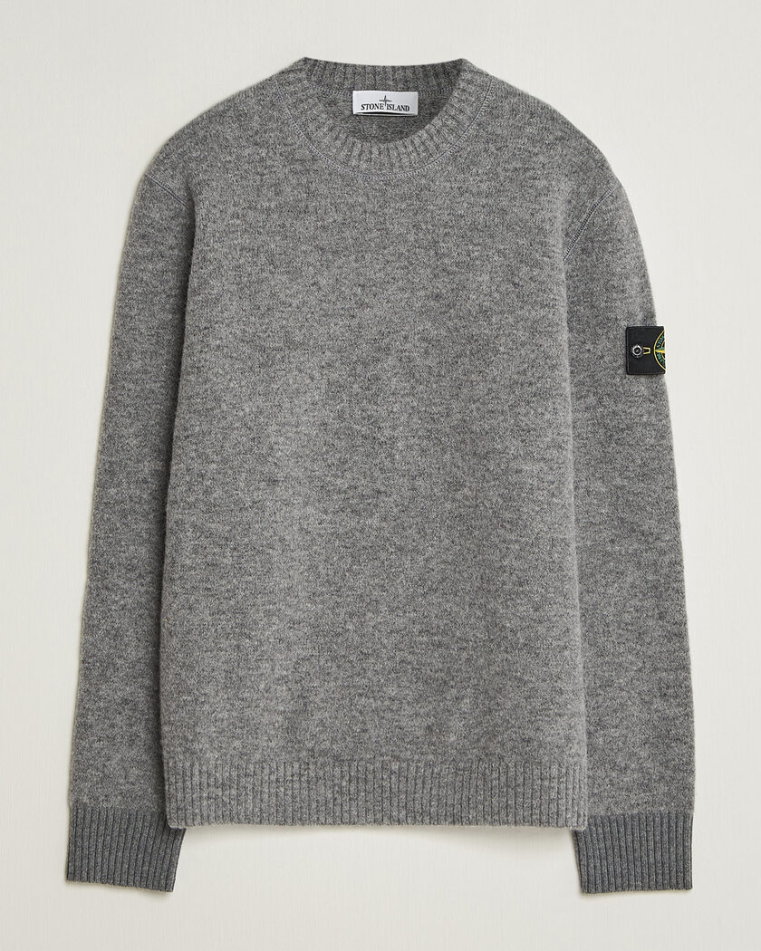 Stone Island Baby Alpaca Blend Contrast Crew Grey Melange – Harmaa