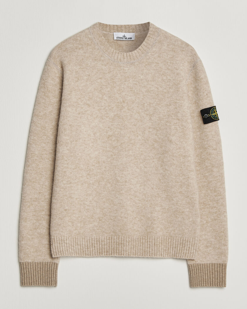 Stone Island Baby Alpaca Blend Contrast Crew Beige Melange – Beige